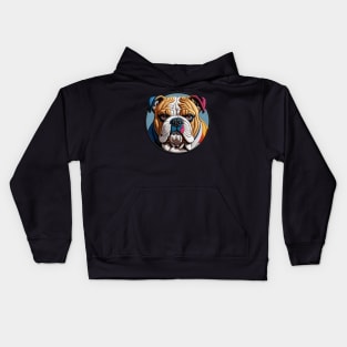 Colorblock Bulldog Embroidered Patch Kids Hoodie
